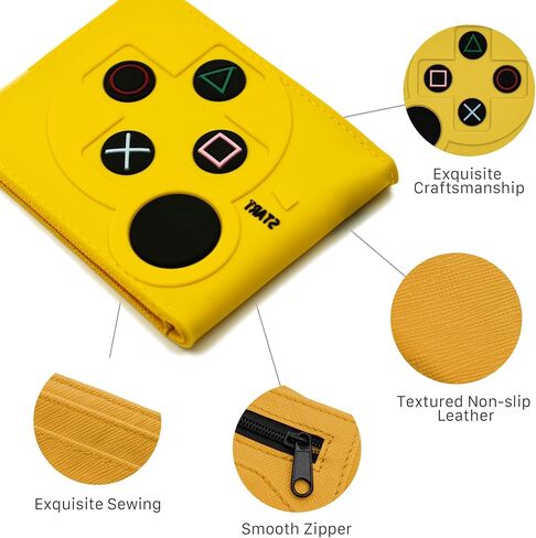 Game Controller Wallets For Kids, Man, Teen Bifold Wallet Multiple Card Slots and Coin Pocket Gamepad Silicone And PU Leather Surface Video Game Kids Wallet in Green in Saudi Arabia