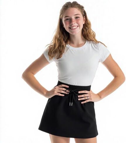 Skirts for Girls Casual Draw String Skorts for Teen Girls with Built-in Shorts Size 10-12 14-16 in Saudi Arabia