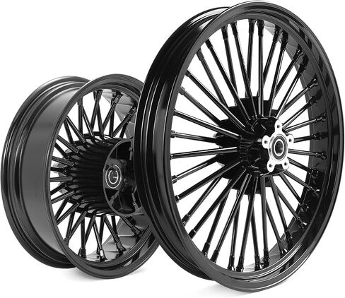 TOFR 21inch 16inch Chrome Front Rear Wheels Rims Tubeless Fat King Spokes For Harley Touring 2009-2023 FLHR FLHRC Road King FLHX Street Glide FLTR Road Glide FLHT Electra Glide FLHTK Ultra Limited in Kuwait