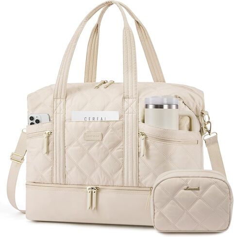 Lovevook Travel Duffle Bag ، حقائب أسبوعية خفيفة الوزن للنساء مع مقصورة الأحذية ، حقيبة سفر شخصية صالة ألعاب رياضية منتفخة ، وحقيبة مبطن على أكياس ليلية وحقيبة للمستشفى للعمل والتسليم in Kuwait