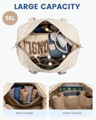 Lovevook Travel Duffle Bag ، حقائب أسبوعية خفيفة الوزن للنساء مع مقصورة الأحذية ، حقيبة سفر شخصية صالة ألعاب رياضية منتفخة ، وحقيبة مبطن على أكياس ليلية وحقيبة للمستشفى للعمل والتسليم in Kuwait