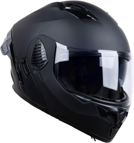 Full Face Modular Motorcycle Helmets for Adults (Matt Black/Red, Medium) in Saudi Arabia