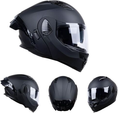Full Face Modular Motorcycle Helmets for Adults (Matt Black/Red, Medium) in Saudi Arabia