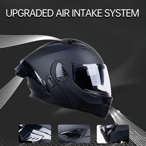 Full Face Modular Motorcycle Helmets for Adults (Matt Black/Red, Medium) in Saudi Arabia