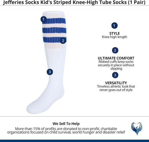 Jefferies Socks Kid's Striped Knee-High Tube Socks (1 Pair), Medium (Shoe Sizes 12-6), Yellow in Saudi Arabia