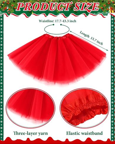 Handepo Women's Adult Tutu Skirts 3 Layered Short Tulle Skirt Tutu Multicolor Skirts for Halloween Christmas Thanksgiving in Saudi Arabia