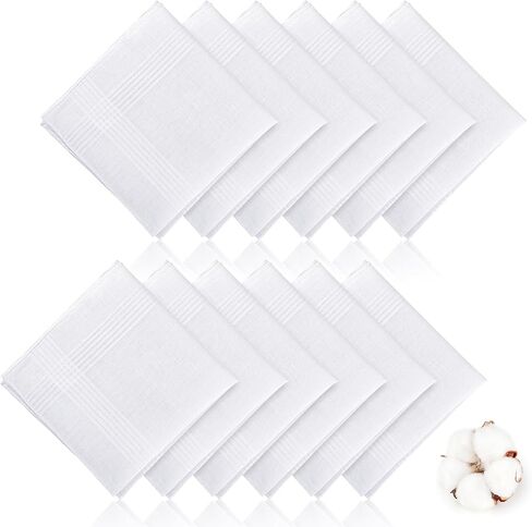 PEASUG Handkerchiefs for Men, 7 Pcs 100% Soft Cotton men's handkerchiefs, White Classic Pocket Hankies in Saudi Arabia