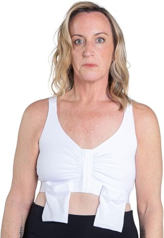 AnaOno Pocketed Post-Surgery Bra - Front Closure Bras for Women W/Removable Drain Pockets - Light Compression Mastectomy Bras in Kuwait