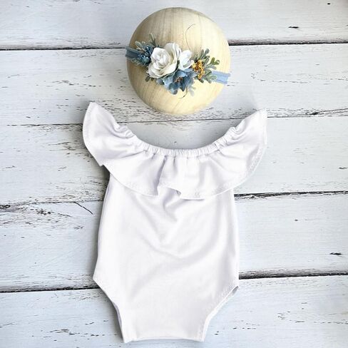 ForBaysy Newborn Photography Prop Girls Outfits Lace Romper With Headband Infant Princess Costume NewBorn Dress in Saudi Arabia
