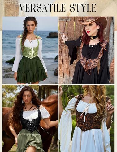 Scarlet Darkness Women's Renaissance Underbust Corset Vintage Jacquard Boned Lace Up Bustier Bodice in Saudi Arabia