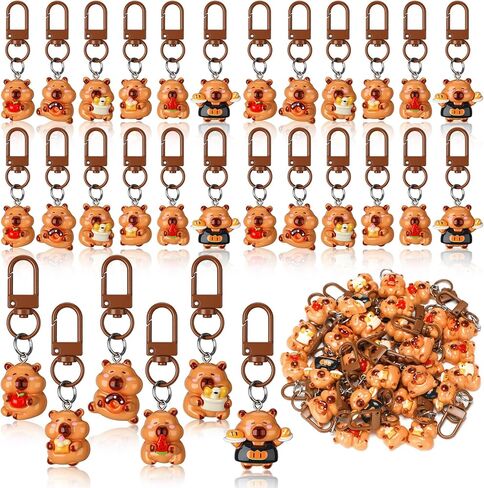 Nosiny 30 Pcs Cute Capybara Keychains Kawaii Capybara Accessories Bag Charm Phone Charms Wallet for Women Friends Cartoon Resin Cute Keychains Animal Gifts Birthday Christmas in Saudi Arabia