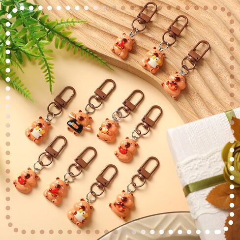 Nosiny 30 Pcs Cute Capybara Keychains Kawaii Capybara Accessories Bag Charm Phone Charms Wallet for Women Friends Cartoon Resin Cute Keychains Animal Gifts Birthday Christmas in Saudi Arabia