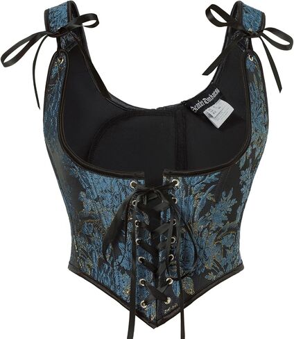 Scarlet Darkness Women's Renaissance Underbust Corset Vintage Jacquard Boned Lace Up Bustier Bodice in Saudi Arabia