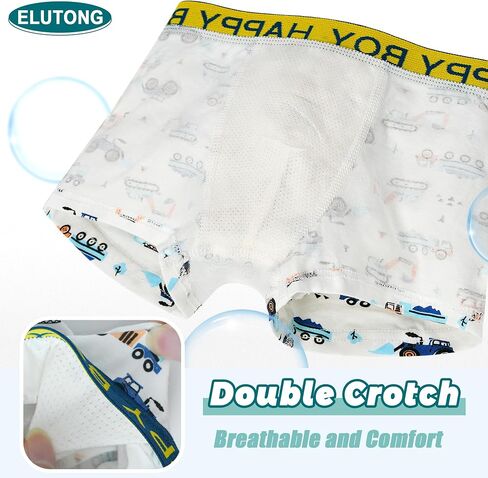 ELUTONG Kids Underwear Boys 2-12T Toddler Boy Clothes Soft Dinosaur Cartoon Briefs 4 Pack in Saudi Arabia