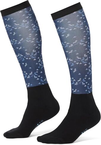 Kerrits Kids Dual Zone Equestrian Tall Boot Socks – Kids Knee-High Horse Riding Socks with Foot Cushion & Horse Print in Saudi Arabia