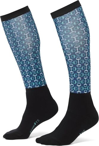 Kerrits Kids Dual Zone Equestrian Tall Boot Socks – Kids Knee-High Horse Riding Socks with Foot Cushion & Horse Print in Saudi Arabia