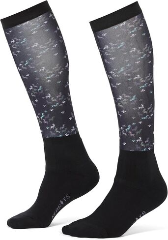 Kerrits Kids Dual Zone Equestrian Tall Boot Socks – Kids Knee-High Horse Riding Socks with Foot Cushion & Horse Print in Saudi Arabia