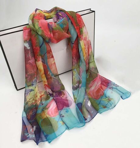 الوشاح للنساء الأزياء الأوشحة طباعة نمط خفيفة الوزن واقي من الشمس يلف شالات in Kuwait