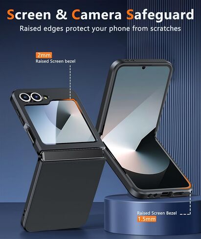 FNTCASE for Samsung-Galaxy Z-Flip-7 Magnetic Case: Clear Military Grade Drop Protection Anti Yellowing Cell Phone Cover - Rugged Shockproof Protective Bumper Transparent Phonecase in Saudi Arabia