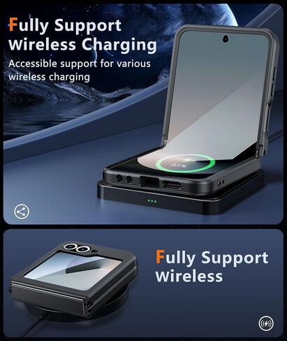 FNTCASE for Samsung-Galaxy Z-Flip-7 Magnetic Case: Clear Military Grade Drop Protection Anti Yellowing Cell Phone Cover - Rugged Shockproof Protective Bumper Transparent Phonecase in Saudi Arabia
