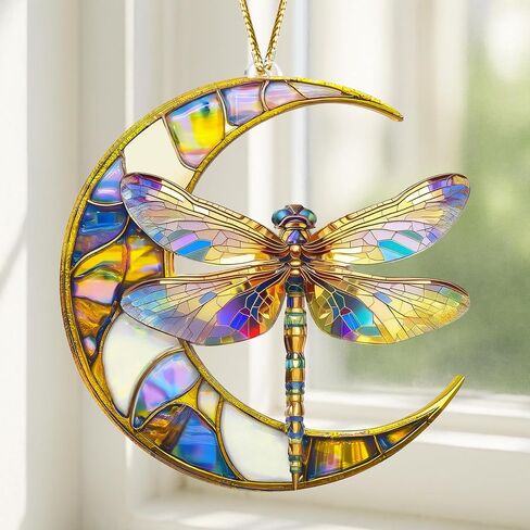 هدايا اليعسوب للنساء ، Dragonflies Decor Effect Suncatcher ، تأثير الزجاج الملون Dragon Fly ، الحلي اليعسوب لزينة شجرة عيد الميلاد ، هدية عيد ميلاد للأمي in Kuwait