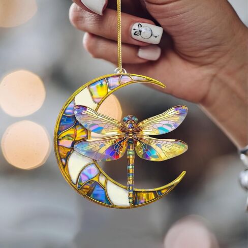 هدايا اليعسوب للنساء ، Dragonflies Decor Effect Suncatcher ، تأثير الزجاج الملون Dragon Fly ، الحلي اليعسوب لزينة شجرة عيد الميلاد ، هدية عيد ميلاد للأمي in Kuwait