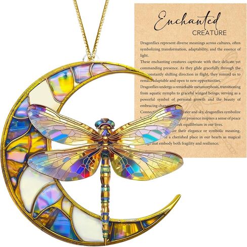 هدايا اليعسوب للنساء ، Dragonflies Decor Effect Suncatcher ، تأثير الزجاج الملون Dragon Fly ، الحلي اليعسوب لزينة شجرة عيد الميلاد ، هدية عيد ميلاد للأمي in Kuwait