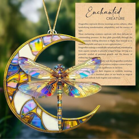 هدايا اليعسوب للنساء ، Dragonflies Decor Effect Suncatcher ، تأثير الزجاج الملون Dragon Fly ، الحلي اليعسوب لزينة شجرة عيد الميلاد ، هدية عيد ميلاد للأمي in Kuwait