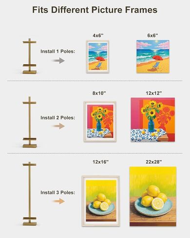 Adjustable Tabletop Easel Stand, Picture Easels for Display Up to 29" H, Metal Picture Frame Holder Stand Table for Art, Photo (Black) in Saudi Arabia