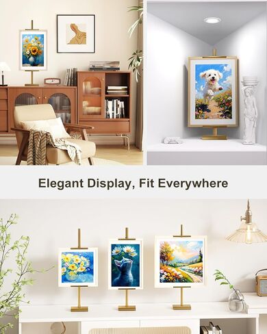 Adjustable Tabletop Easel Stand, Picture Easels for Display Up to 29" H, Metal Picture Frame Holder Stand Table for Art, Photo (Black) in Saudi Arabia