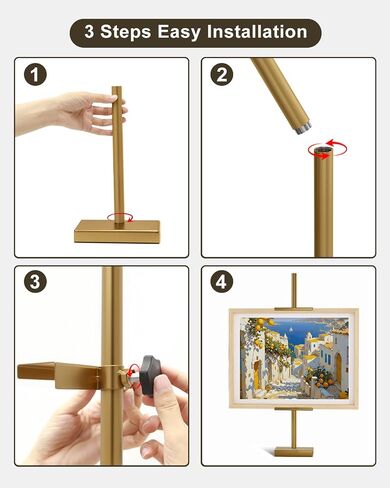 Adjustable Tabletop Easel Stand, Picture Easels for Display Up to 29" H, Metal Picture Frame Holder Stand Table for Art, Photo (Black) in Saudi Arabia