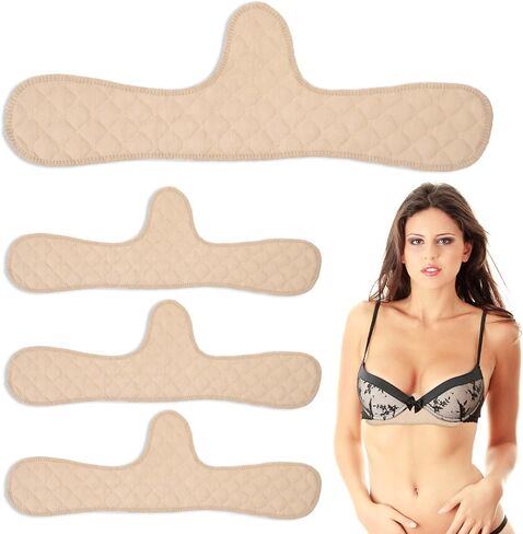 4 PCS Cotton Bra Liners ، بطانات حمالة الصدر لامتصاص العرق تحت الثديين القابلة لإعادة الاستخدام تحت الثديين تعرق منصات صدر ناع in Saudi Arabia
