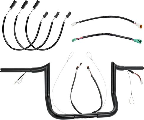 14" Rise Ape Hangers Handlebars for Harley 2014-2023 Street Glide/Electra Glide/Ultra Limited 1.25" Meathook Bar Pre-wired CAN-Bus Wire and Guiding Line, Chrome in Kuwait