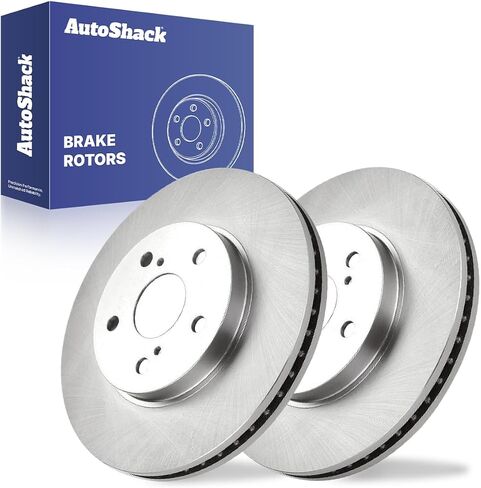 Autoshack Front Front Pridged Slotted Brake Rotors زوج فضية من سائقان وبديل من جانب الركاب لـ Lexus ES300 Toyota Camry 2004-2008 Solara 2004-2010 Sienna 2005-2007 Avalon AWD FWD PR41316DSZPR in Kuwait