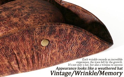Srnede Pirate-Hat Women Tricorn Brown Pirate Men Leather Leather Leather Vintage Wrinkle Black in Kuwait