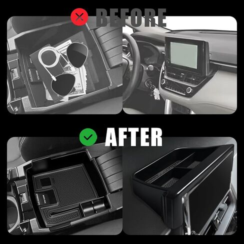 Muslogy Dashboard Storage Organizer Fits For 2020-2024 2025 Toyota Corolla & 2022-2025 Corolla Cross Accessories Center Console Tray Non-Slip Insert Behind Screen Fit for 8-inch Touch Screen (Black) in Saudi Arabia