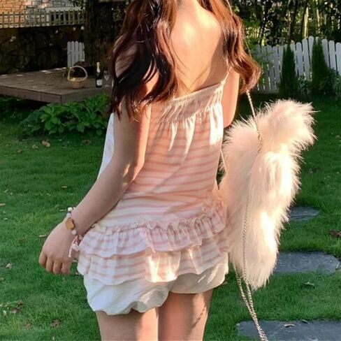 Emo Coquette Cropped Top Grunge 2000s Spaghetti Strap Tops Streetwear Vintage Camisole Y2k Cheetah Tops in Kuwait