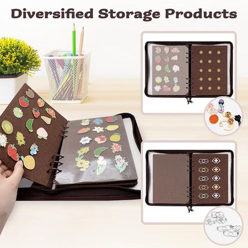 Enamel Pin Display Book Pin Collection Binder Holder Trading Book with 8-Page Display Boards A5 Brooch Pin Storage Organizer Binder Album for Travel Collectors (Black) in Kuwait