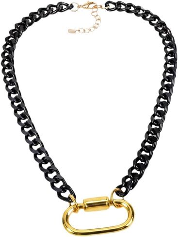 نساء اثنين من ألوان تسلق الجبال بوكيل قلادة فضية الرجال والنساء الورق الكوبي مقطع سلسلة سميكة السلسلة in Kuwait