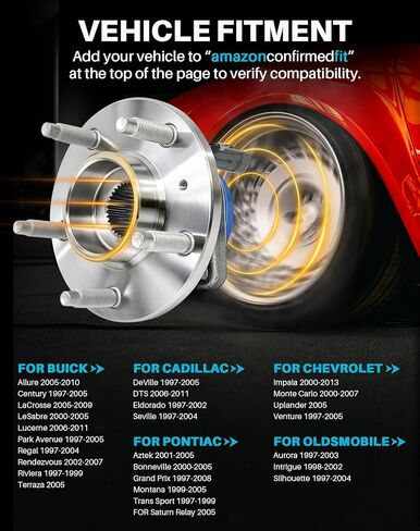 زوج 515079 مجموعة محمل العجلات الأمامية متوافقة مع Ford F-150 2005 2006 2007 2008 ، Lincoln Mark LT 2006 2007 2008 ، 6 lug w/abs in Kuwait