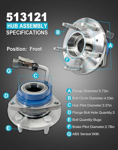 زوج 515079 مجموعة محمل العجلات الأمامية متوافقة مع Ford F-150 2005 2006 2007 2008 ، Lincoln Mark LT 2006 2007 2008 ، 6 lug w/abs in Kuwait