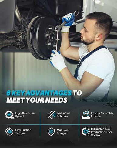 زوج 515079 مجموعة محمل العجلات الأمامية متوافقة مع Ford F-150 2005 2006 2007 2008 ، Lincoln Mark LT 2006 2007 2008 ، 6 lug w/abs in Kuwait