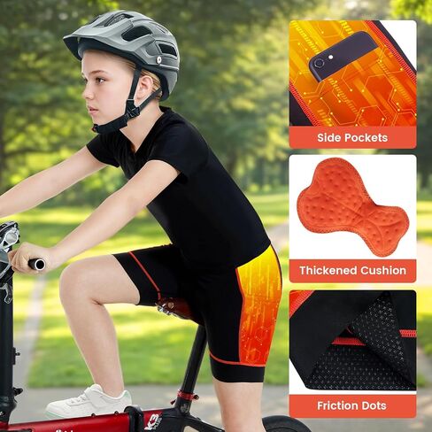 Gogokids Kids Cycling Shorts, Bike Shorts for Boys Girls Youth 3D Padded Sports Pants with Pockets in Saudi Arabia