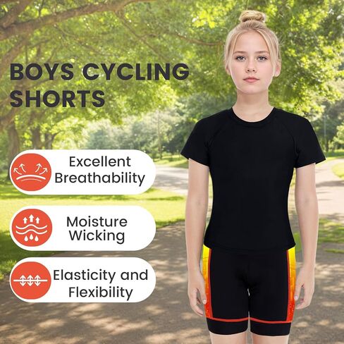 Gogokids Kids Cycling Shorts, Bike Shorts for Boys Girls Youth 3D Padded Sports Pants with Pockets in Saudi Arabia