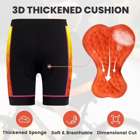 Gogokids Kids Cycling Shorts, Bike Shorts for Boys Girls Youth 3D Padded Sports Pants with Pockets in Saudi Arabia
