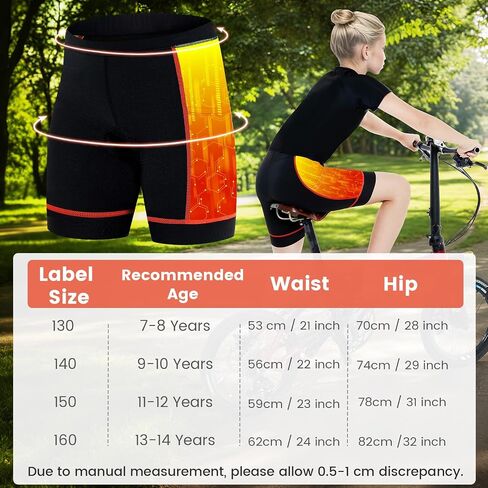 Gogokids Kids Cycling Shorts, Bike Shorts for Boys Girls Youth 3D Padded Sports Pants with Pockets in Saudi Arabia