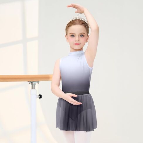 Jiamy Girls Ballet Hoodards 4 أجهزة كمبيوتر مع تنورة قابلة للإزالة تدرج ملونة للرقص ملابس الزبائن الجوارب الدقيقة Scrunchy 4-12y in Kuwait