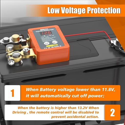 Remote Battery Disconnect Switch 12V 260A, LED Kill Switch for Car, Battery Kill Switch Anti Theft, Battery Cut Off Shut Off Battery Switch for Auto,Vehicle, RV, ATV,Truck, Boat. in Kuwait