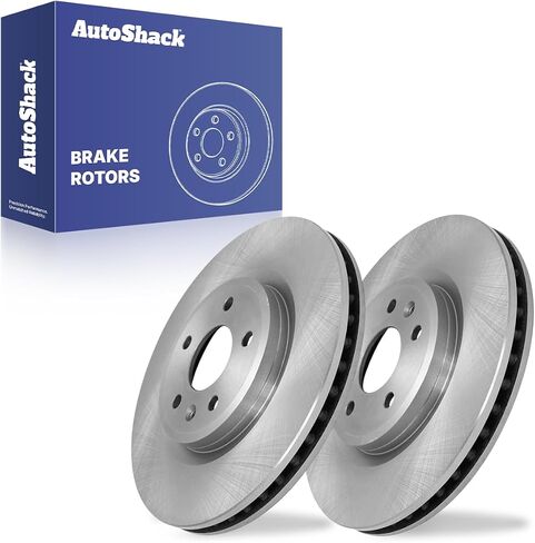 AutoShack Black Hat Drilled and Slotted Brake Rotors Front Brake Rotor Replacement Kit for 2009-2019 Ford Flex 2010-2019 Taurus 2011-2019 Explorer 2009-2012 Lincoln MKS 2010-2019 MKT AWD FWD PR64168LR in Kuwait