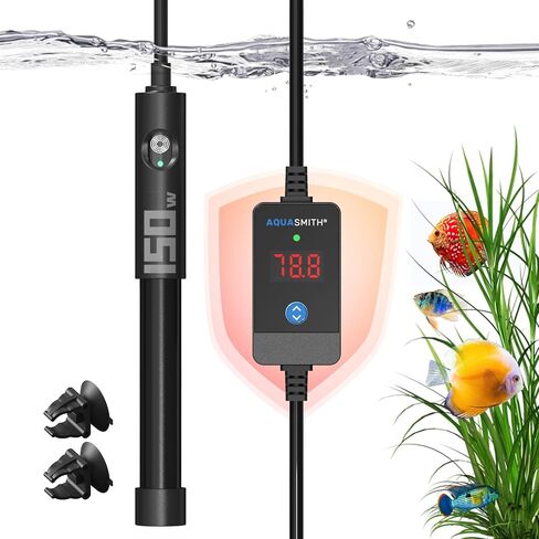Aquarium Heater,50w/100w/150w/200w/300w/500w Submersible Fish Tank Heater,External LED Controller, with Over-Temperature Protection and Automatic Power-Off When Leaving Water for. in Kuwait